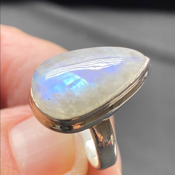 MOONSTONE RING IN SOLID STERLING SILVER 925 SIZE 6 - Picture 5 of 6